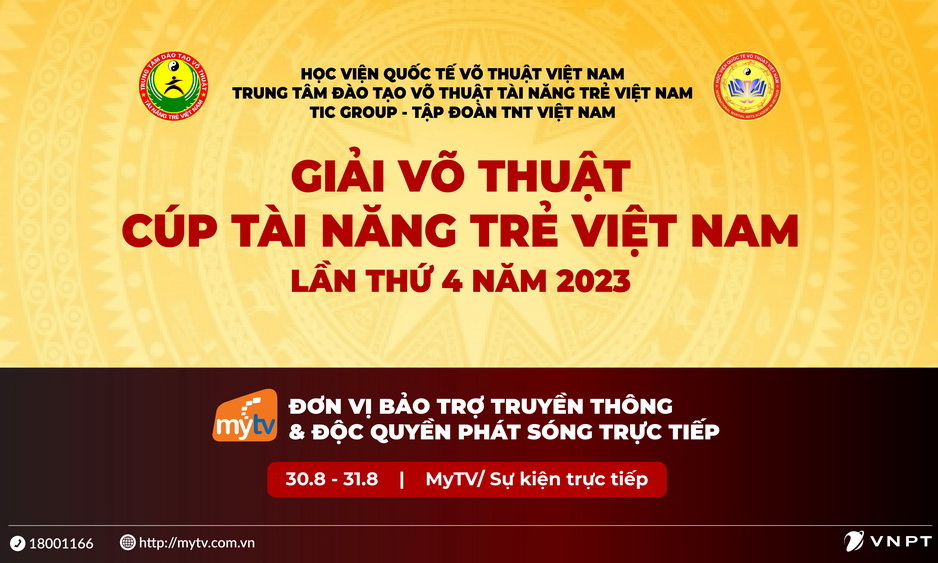 Truyền hình MyTV bảo trợ truyền thông & độc quyền phát trực tiếp giải Võ thuật cúp Tài năng trẻ Việt Nam