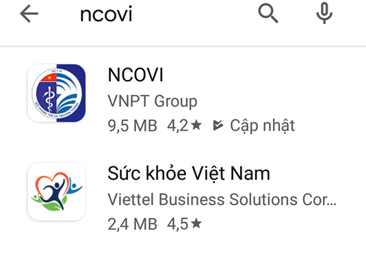 Ứng dụng NCOVI đứng đầu Top tải về nhiều nhất trên iOS và Android