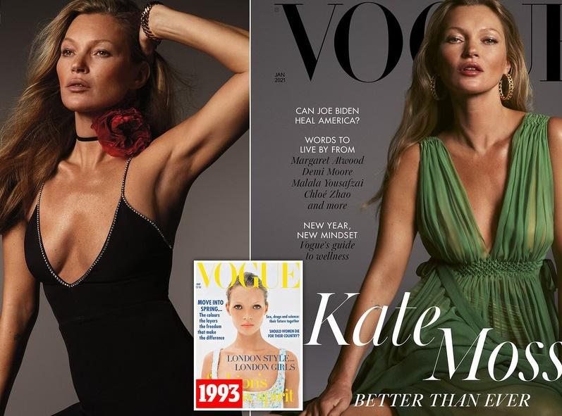 Nhan sắc Kate Moss không thay đổi sau 27 năm