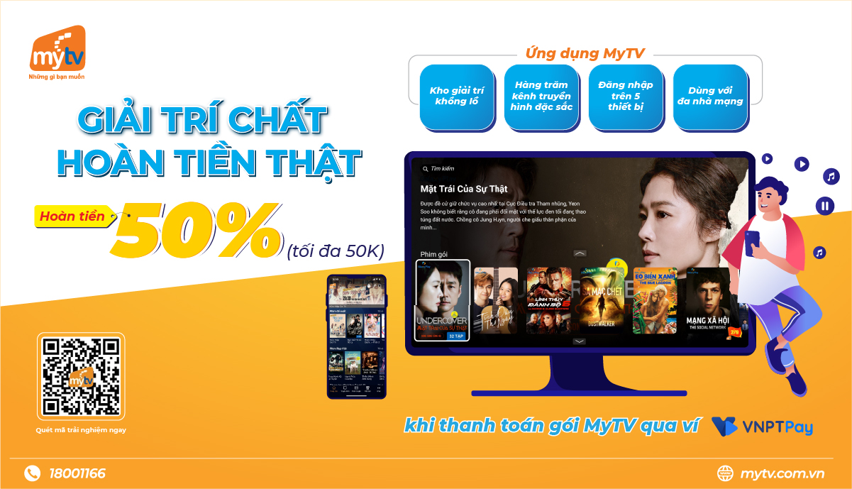 Bộ đôi dịch vụ của VNPT tung khuyến mại hot “Thanh toán MyTV – Nhận ngay ưu đãi”