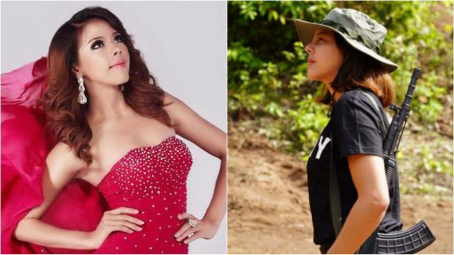 Cựu Hoa hậu Myanmar tham gia cuộc chiến chống chính quyền quân sự