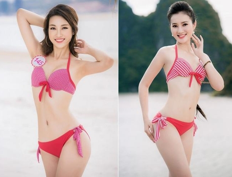 Thí sinh Hoa hậu VN diện bikini khoe đường cong gợi cảm