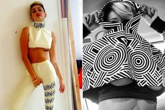 Kiểu mặc của Miley Cyrus luôn kích thích mọi ánh nhìn.