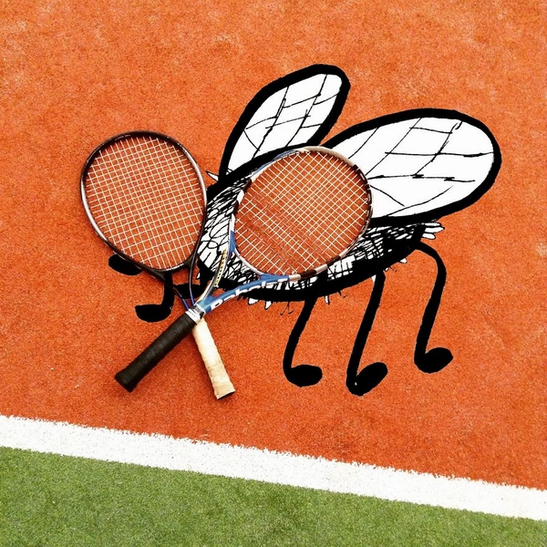 Vợt cầu lông biến thành đôi cánh của con muỗi khổng lồ