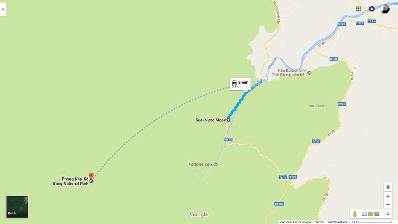 Từ suối nước Moọc, bạn chỉ cần đi thẳng theo quốc lộ 15 khoảng 3-4 km để tới Vườn quốc gia Phong Nha - Kẻ Bàng.