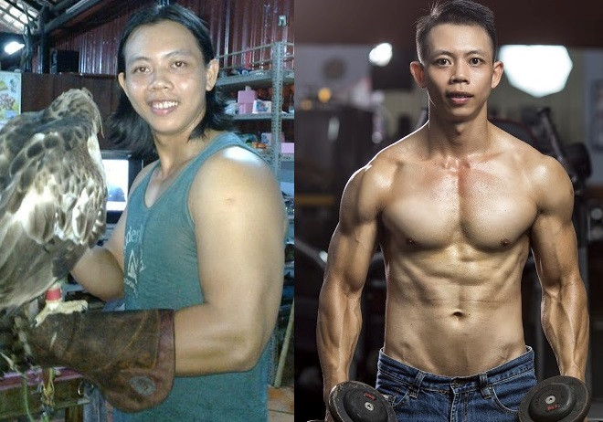 Nguyễn Lộc trước và sau khi giảm cân.