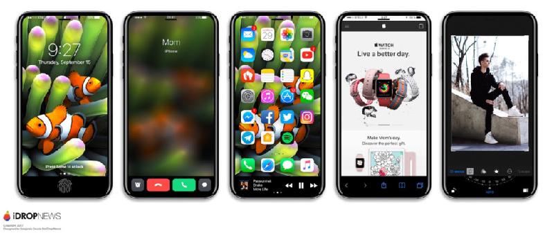 iPhone 8 sẽ trở nên màu sắc và ăn khách hơn. Vùng chức năng bên dưới màn hình sẽ khiến toàn bộ ứng dụng trên AppStore phải thay đổi, mang các nút chức năng ra khỏi màn hình chính. 