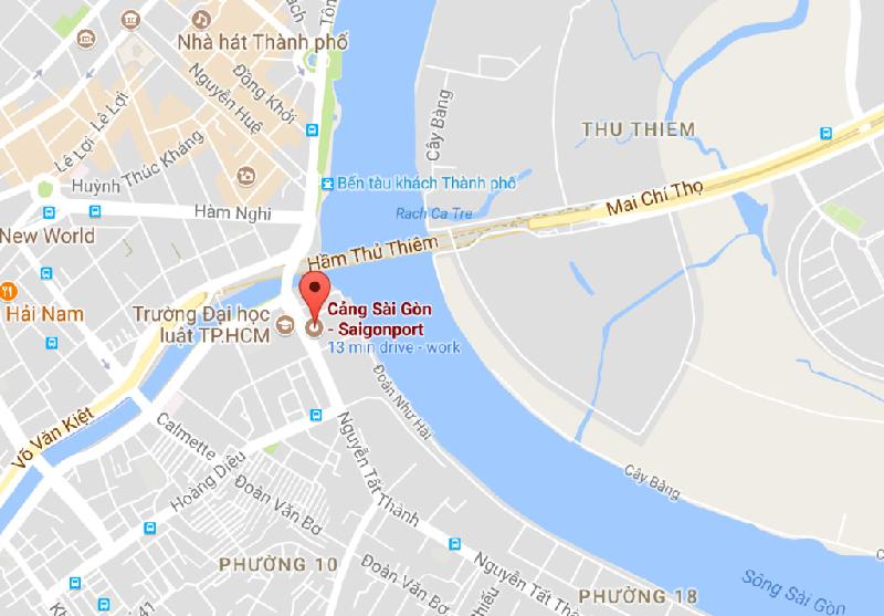 Vụ cháy xảy ra trong cảng Sài Gòn. Ảnh: Google Maps.