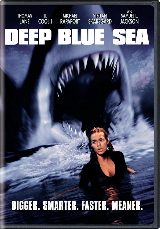 Deep Blue Sea (1999)  Bộ phim kinh dị viễn tưởng được thêm thắt khéo léo các yếu tố khoa học. Từ một quá trình thực hiện thí nghiệm tìm cách chữa chứng giảm trí nhớ từ mô não cá mập, hai nhà khoa học Susan McAlester và Jim Whitlock sớm phải trả giá vì cố tình biến đổi gen cá mập để lấy được nhiều chất lỏng hơn. Điều này dẫn đến sự mất kiểm soát của những con cá mập và khiến nhóm các nhà khoa học đối mặt nỗi kinh hoàng chưa từng thấy.