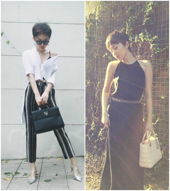 Tóc Tiên cũng sở hữu bộ sưu tập túi xách nhiều không đếm xuể. Đầu tiên có thể kể đến là Dior. Chiếc túi bên trái có tên là Dioreve nằm trong BST xuân hè 2016 của Dior với giá bán khoảng 75 triệu đồng.