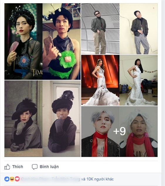 Hóa bản sao của Sơn Tùng, Phạm Hương, Lan Khuê, ... khiến chủ nhân tạo được sự chú ý đặc biệt trên mạng xã hội.