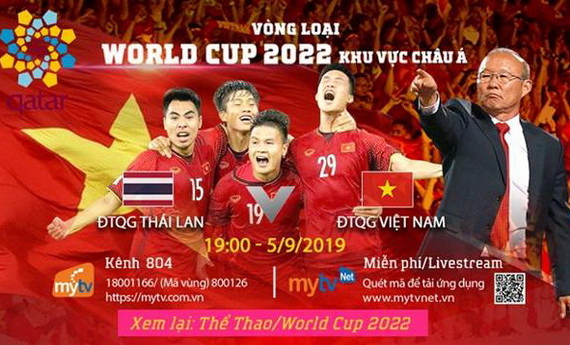MyTV phát sóng trực tiếp trận Thái Lan - Việt Nam