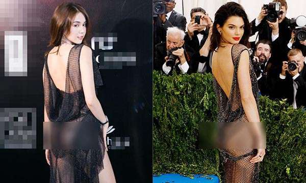 Trong một sự kiện được tổ chức năm 2018, Ngọc Trinh từng gây xôn xao khi mặc trang phục đen xuyên thấu gần giống với chiếc đầm La Perla sáng tạo riêng cho Kendall Jenner đi dự Met Gala 2017. Chưa dừng lại ở đó, cách tạo dáng và biểu cảm của cô cũng khá giống với ngôi sao nổi tiếng thế giới.
