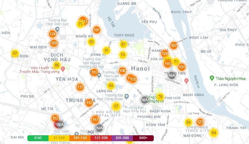 Không còn sắc đỏ, thậm chí là tím như những ngày trước, hôm nay (3/10), chỉ số ô nhiễm không khí ở Hà Nội đã giảm mạnh