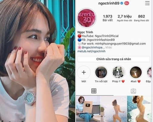 Ngọc Trinh đóng Facebook hàng triệu người theo dõi